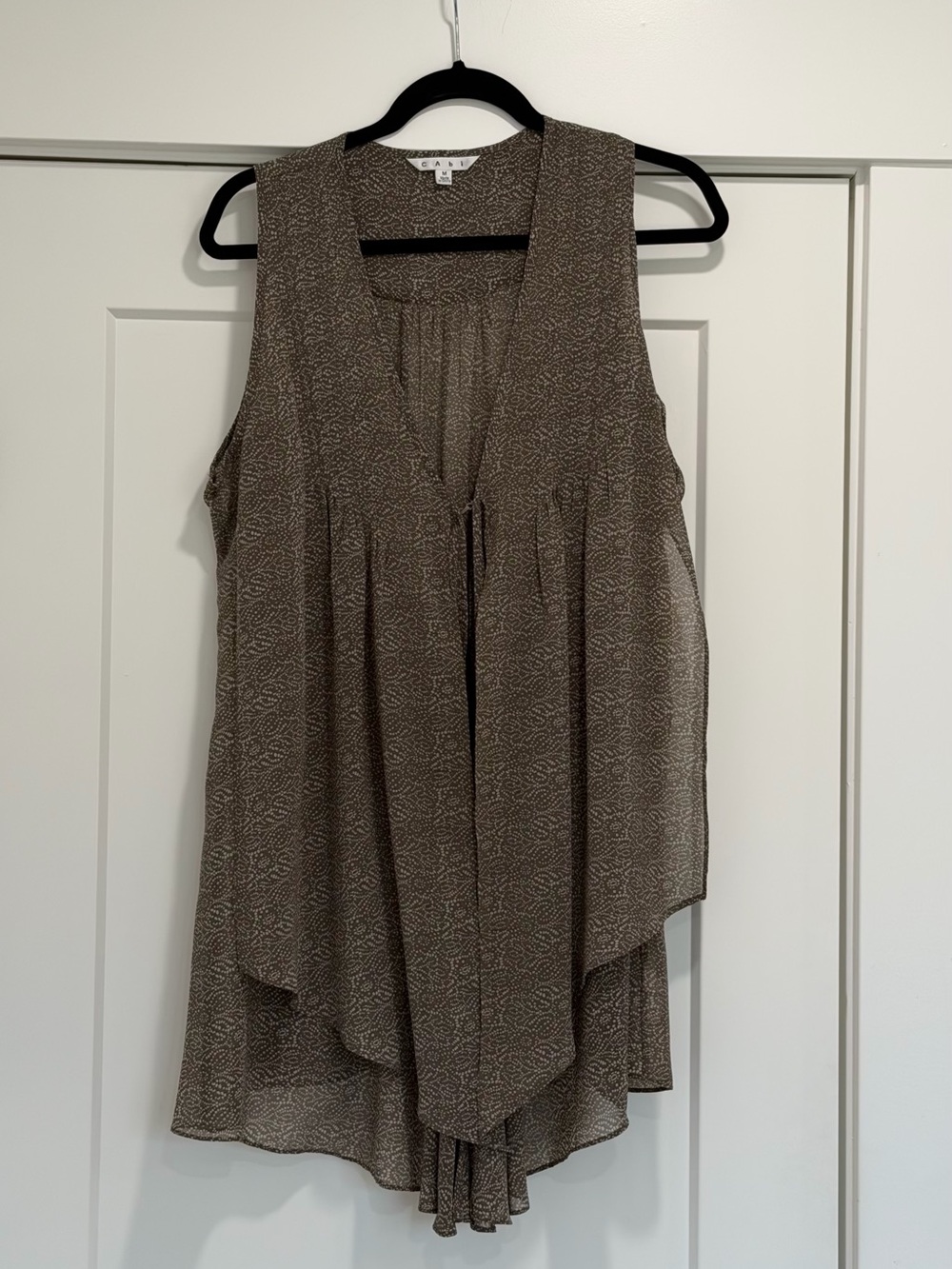 CAbi Brown Sleeveless Printed Tunic / Vest